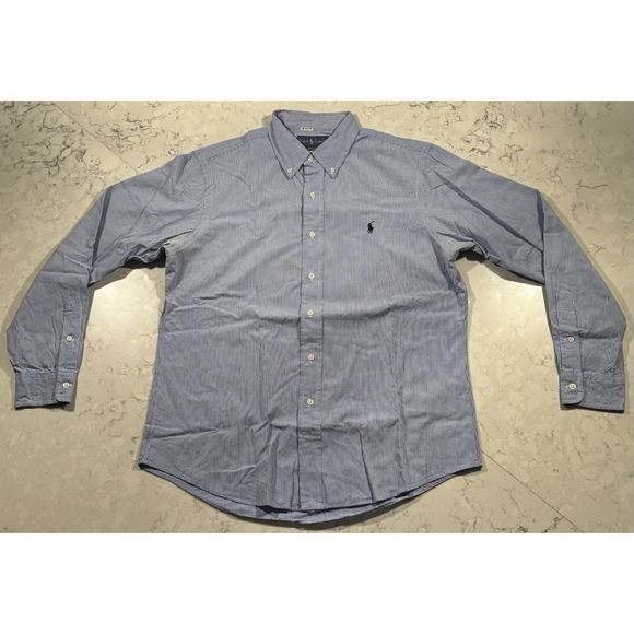 Ralph Lauren Other - Ralph Lauren Shirt Mens Large Blue White Gingham Button Down Long Sleeve Preppy